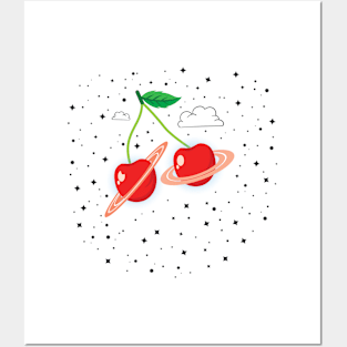 Cherry Like Planets in Space Posters and Art